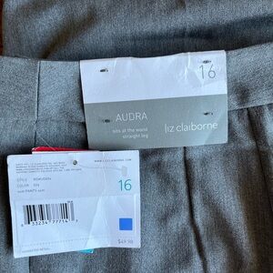 Liz Claiborne Audra Gray Straight Leg Pants
